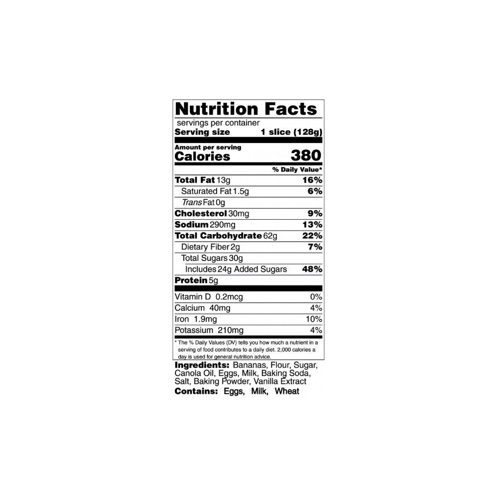 Nutrition facts label for a food product on a white background