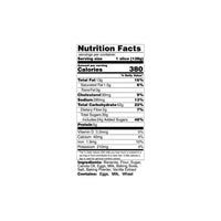 Nutrition facts label for a food product on a white background