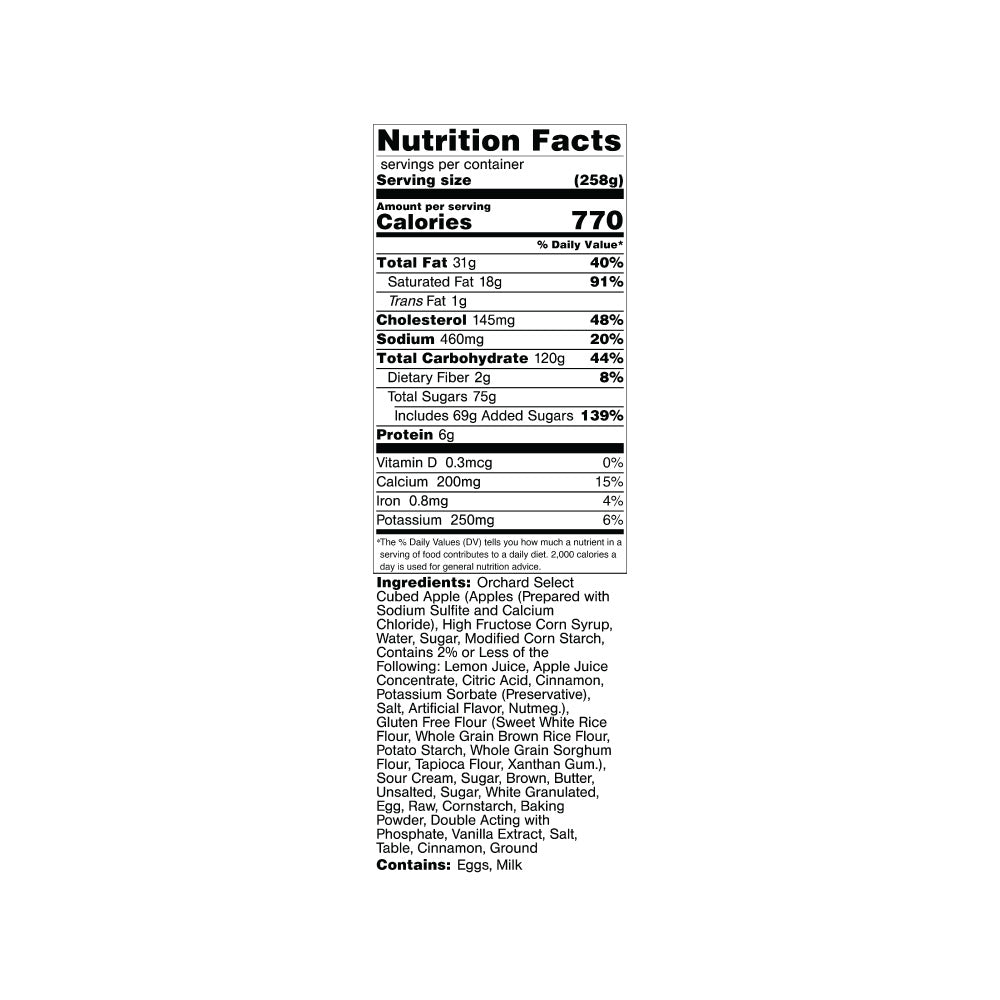 Apple Coffee Cake - No Gluten Ingredients