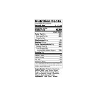 Nutrition facts label on a white background